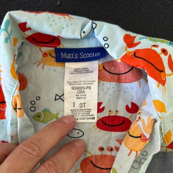 Kids Crab Print Shirt - Multicolor - Picture 2 of 2